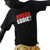 Tee-shirt junior col rond noir - SOCCA ADDICT