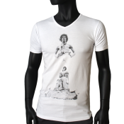 T-shirt col V Blanc