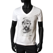 T-shirt Col V Blanc