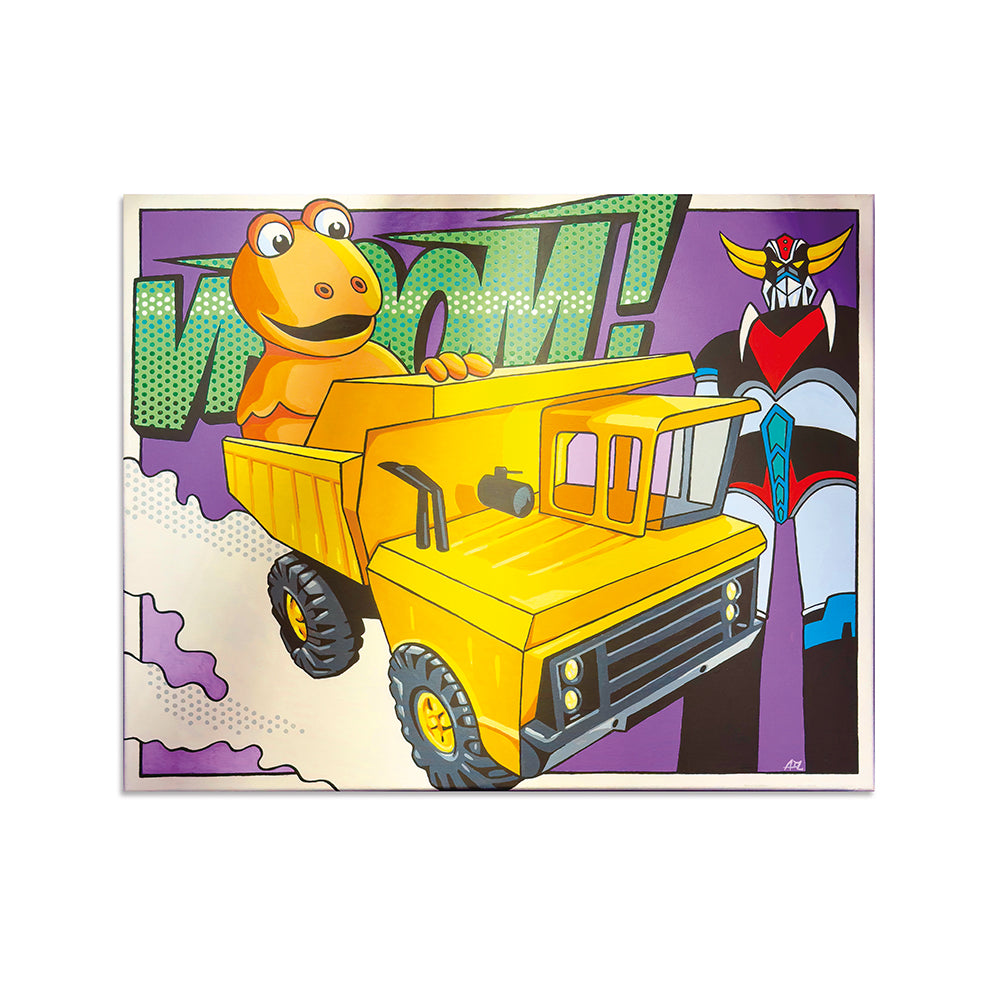 casimir vs goldorak atl peinture originale pop art